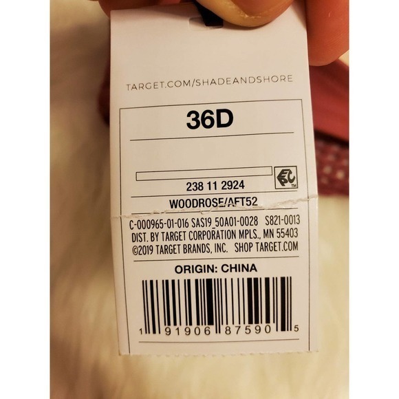 Shade & Shore Bikini Top Lightly Lined Wood Rose Color Size 36D NWT - Picture 4 of 6